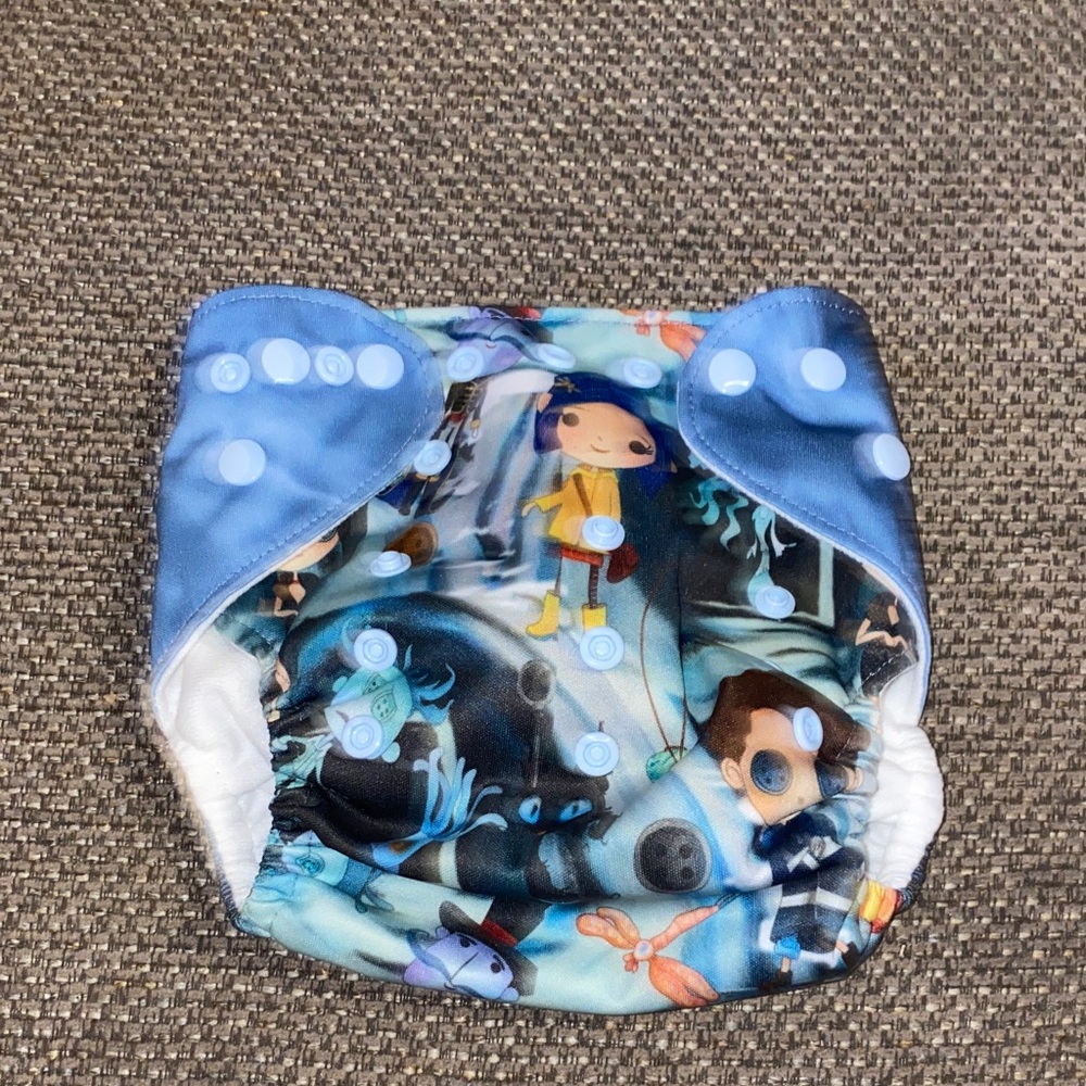 Blue Cartoon Print Kids Diaper Cover